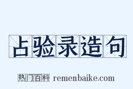 占验录造句是什么意思的图片